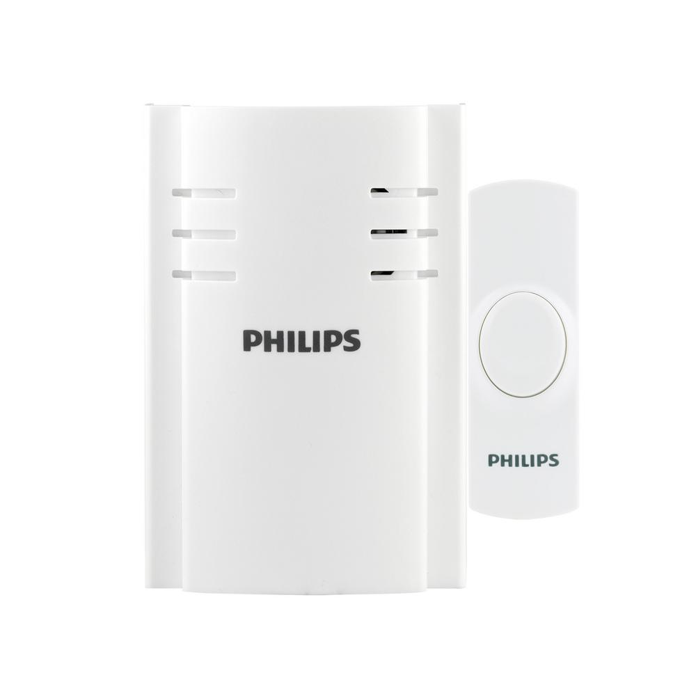 Philips Wireless Battery-Operated Door Bell Kit With 8 Melodies And 1 ...