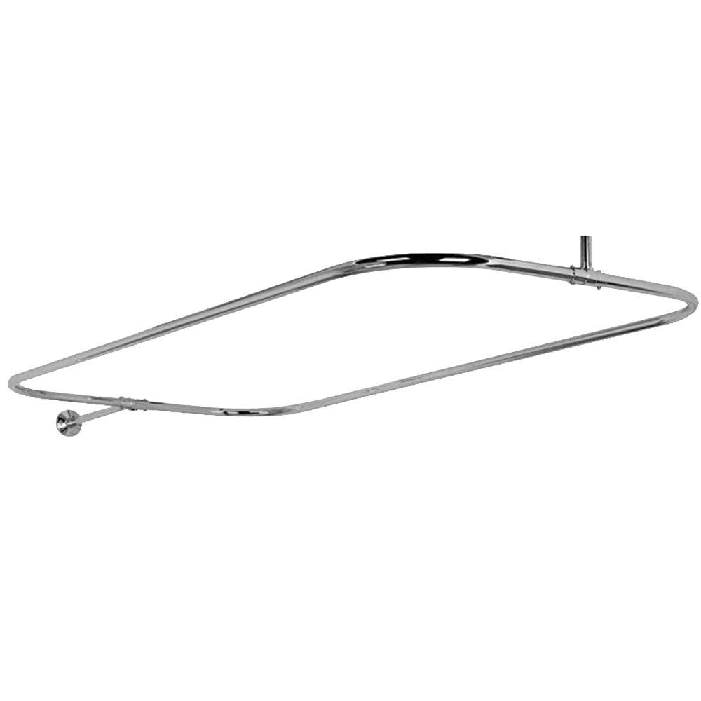 Chrome 48 Shower Curtain Rods Accessories The Rectangular Shower Rod In Polished Chrome