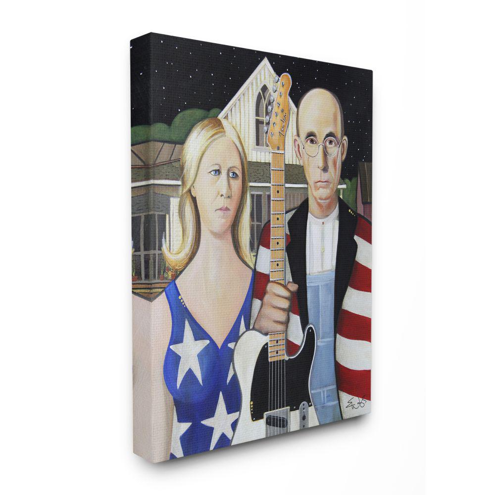 Stupell Industries 30 In X 24 In American Gothic Rock Stars Classical Parody Modern Painting By Eric Waugh Canvas Wall Art Ffa 113 Cn 24x30 The Home Depot