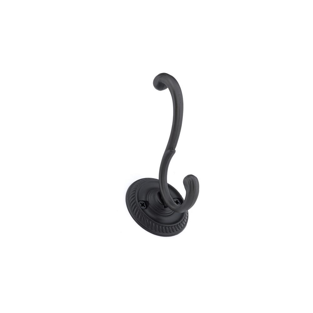 Richelieu Hardware 41/2 in. Mat Black Heavy Duty Coat Hook with 21/4
