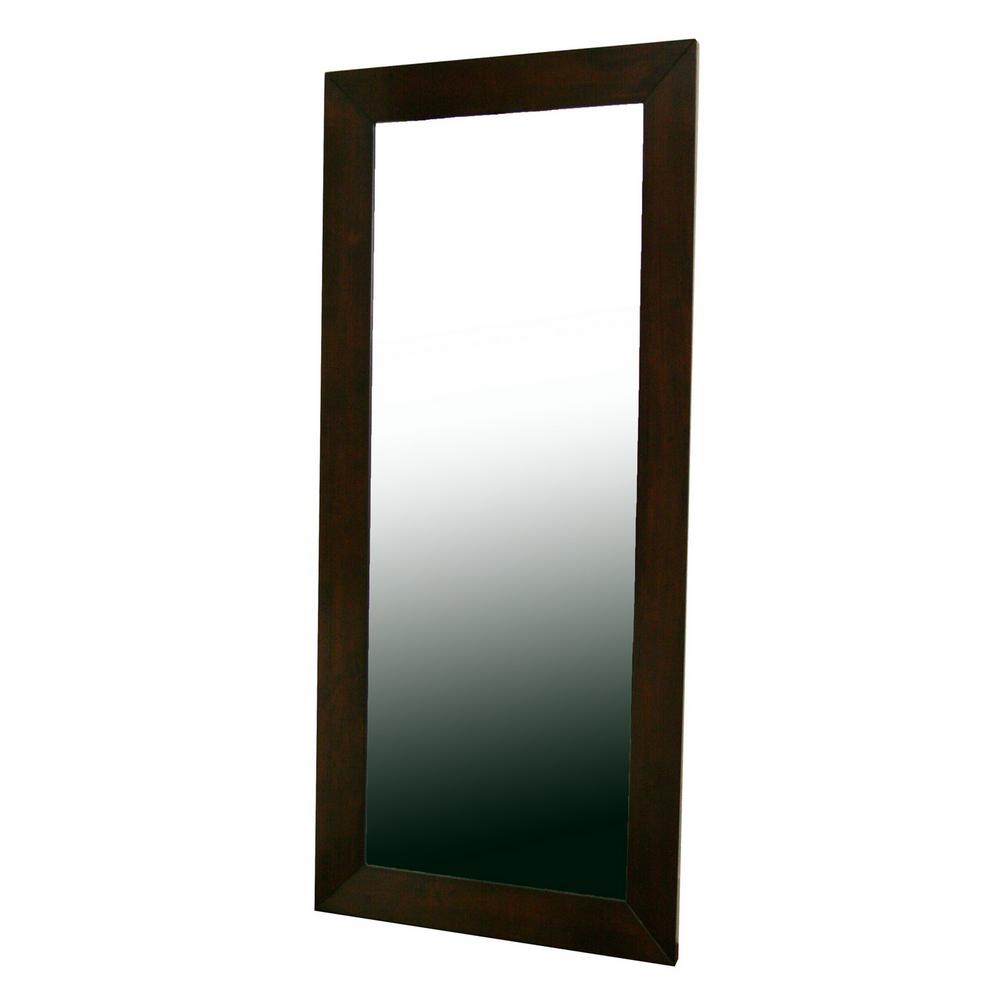 Baxton Studio Oversized Dark Brown Wood Modern Mirror 70 9 In H X 31 5 In W 28862 3569 Hd The Home Depot