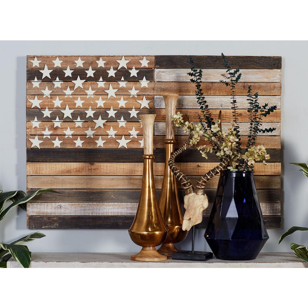 Litton Lane 30 in. x 44 in. "Rustic American Flag" Framed ...