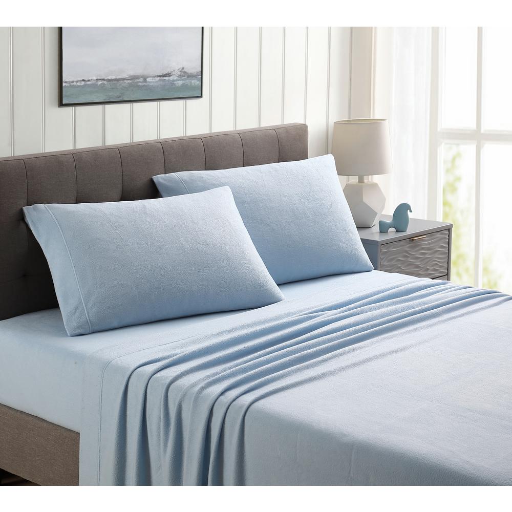 Morgan Home Blue Ultra Plush Fleece King Sheet Set M595899 The Morgan Home Blue Ultra Plush Fleece King Sheet Set