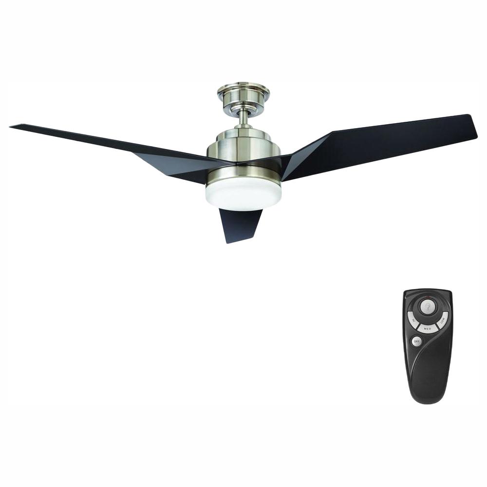 Home Decorators Collection Brioschi 54 In Led Indoor Brushed Nickel Ceiling Fan With Light Kit And Remote Control