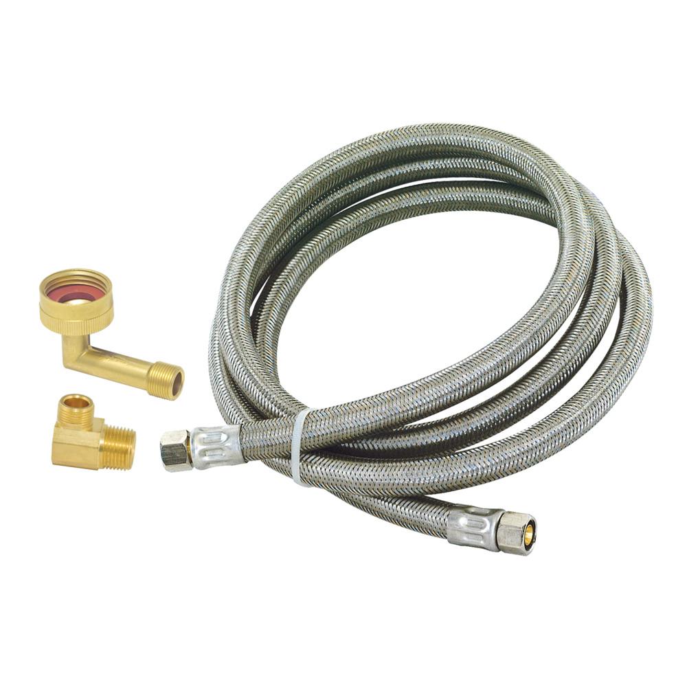 Eastman 10 Ft Braided Stainless Steel Universal Dishwasher Installation Kit 41060 The Home Depot