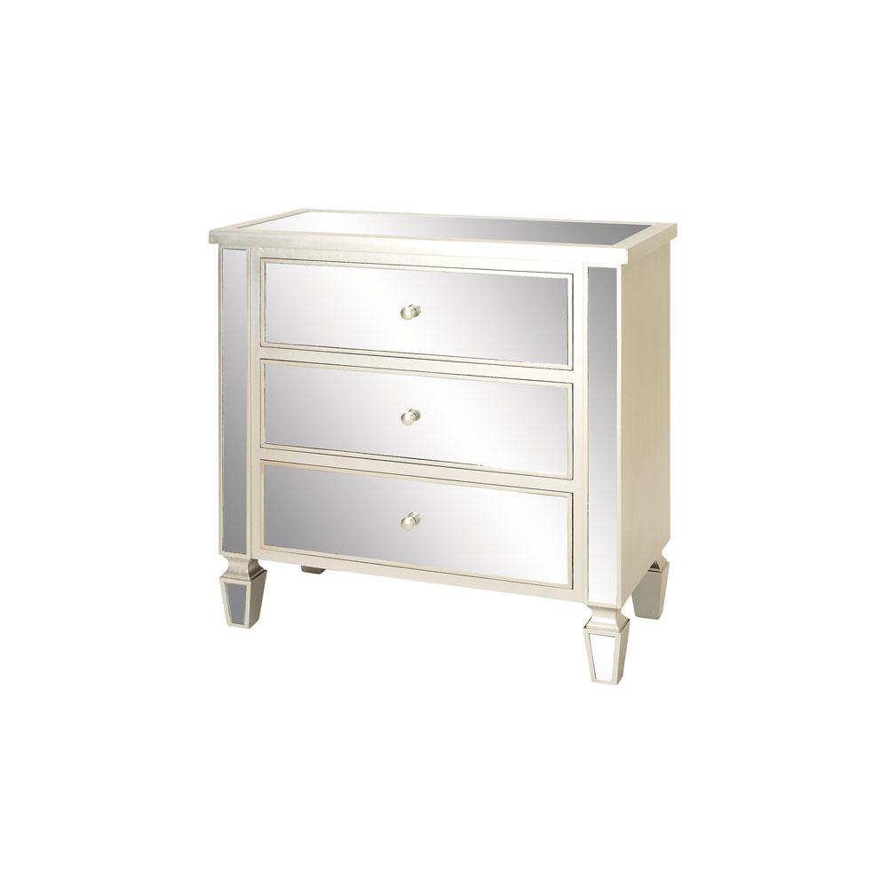 Litton Lane Retro Modern Wooden Console Cabinet With Mirrored