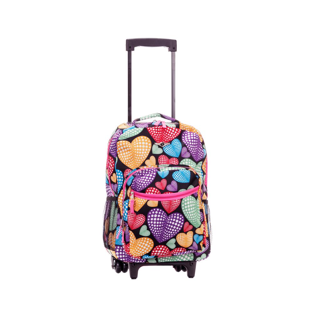 Rockland Roadster 17 in. Rolling Backpack, Newheart, Multi-Colored Hearts was $80.0 now $27.2 (66.0% off)