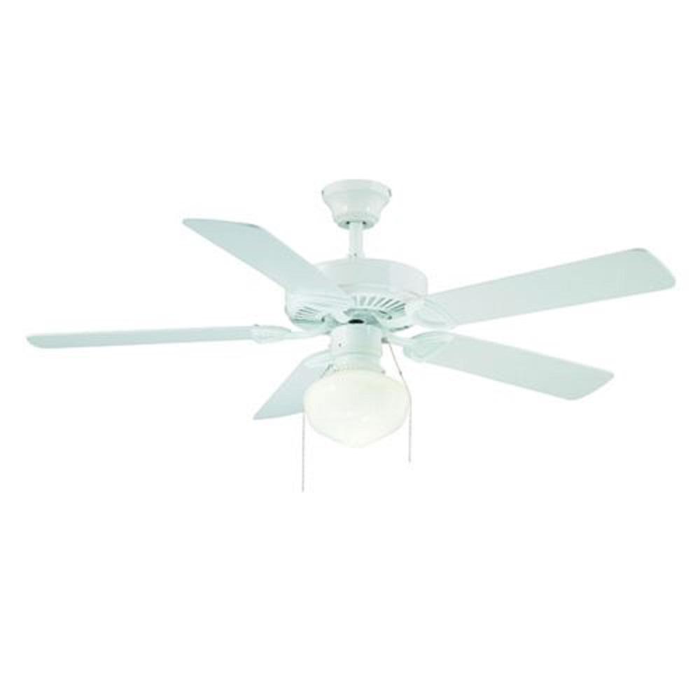 Atlas America 52 In Indoor Gloss White Ceiling Fan With Pull Chain