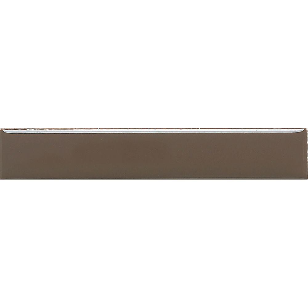 Daltile Liners Artisan Brown 1 in. x 6 in. Ceramic Liner Trim Wall Tile