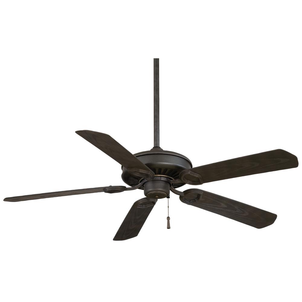 Minka Aire Sundowner 54 In Indoor Outdoor Black Iron With Aged Iron Ceiling Fan