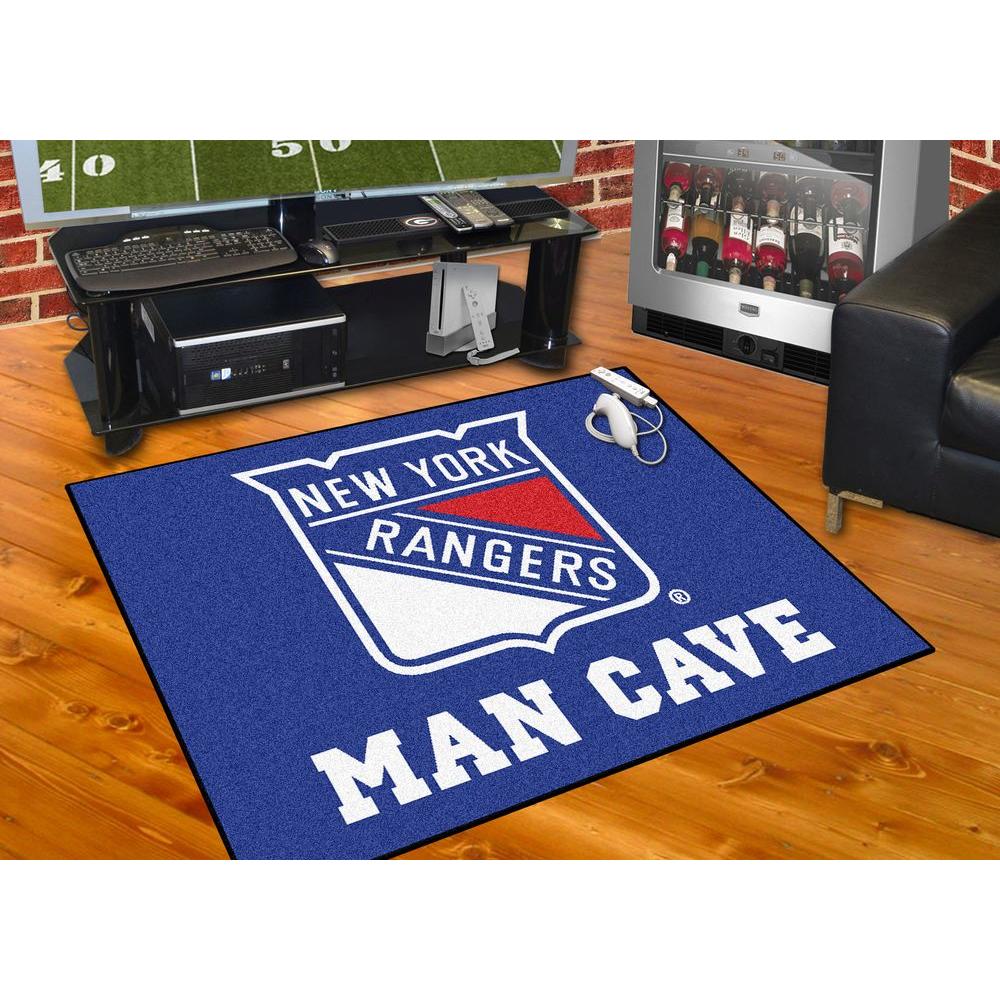 Fanmats New York Rangers Blue Man Cave 3 Ft X 4 Area