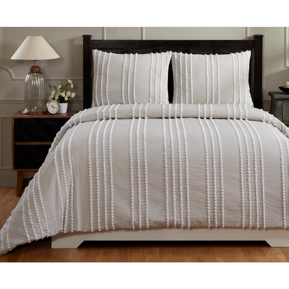 Better Trends Winston 90 In X 90 In Taupe Full Queen Comforter