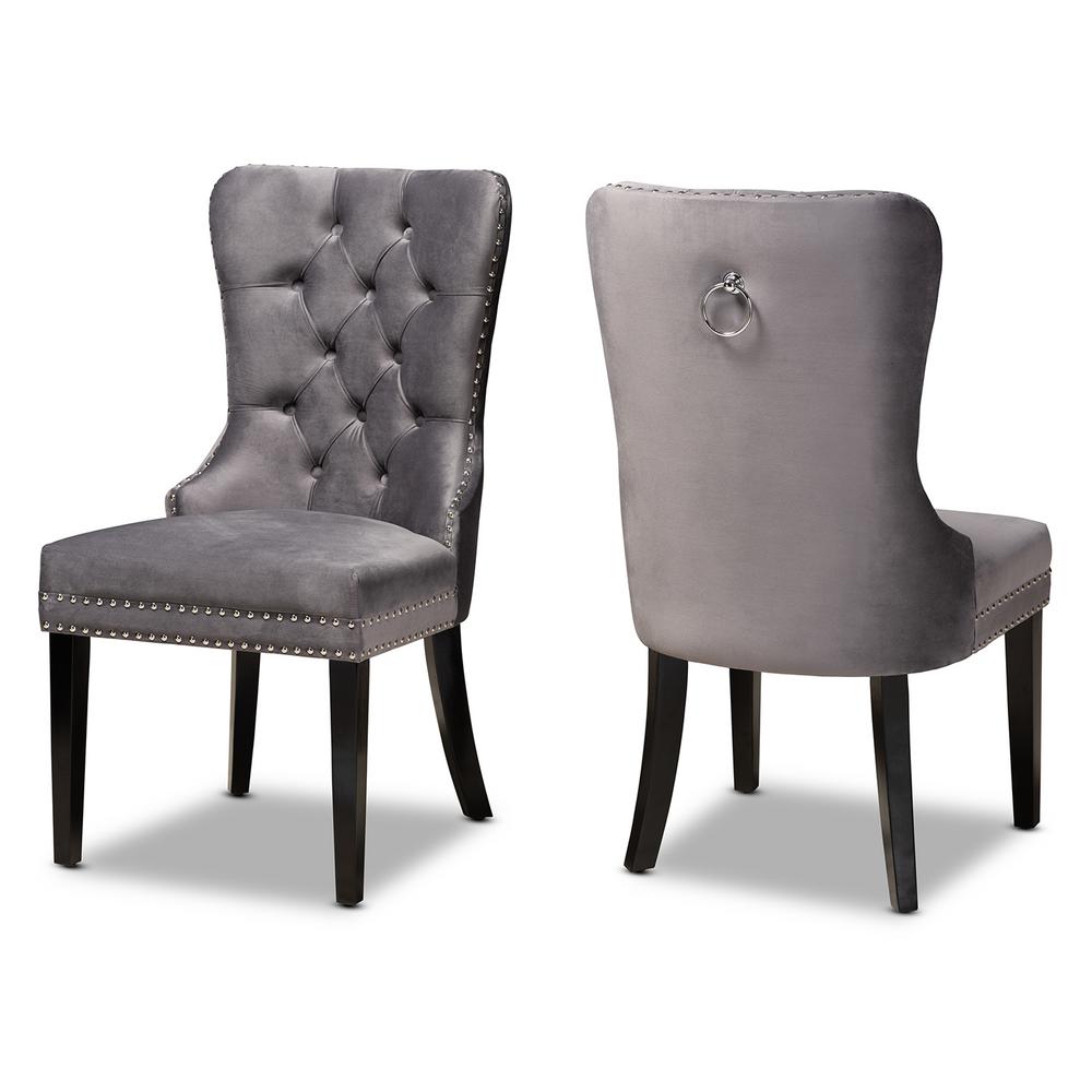 Baxton Studio Remy Grey Wood Dining Chairs Set Of 2 162 2pc