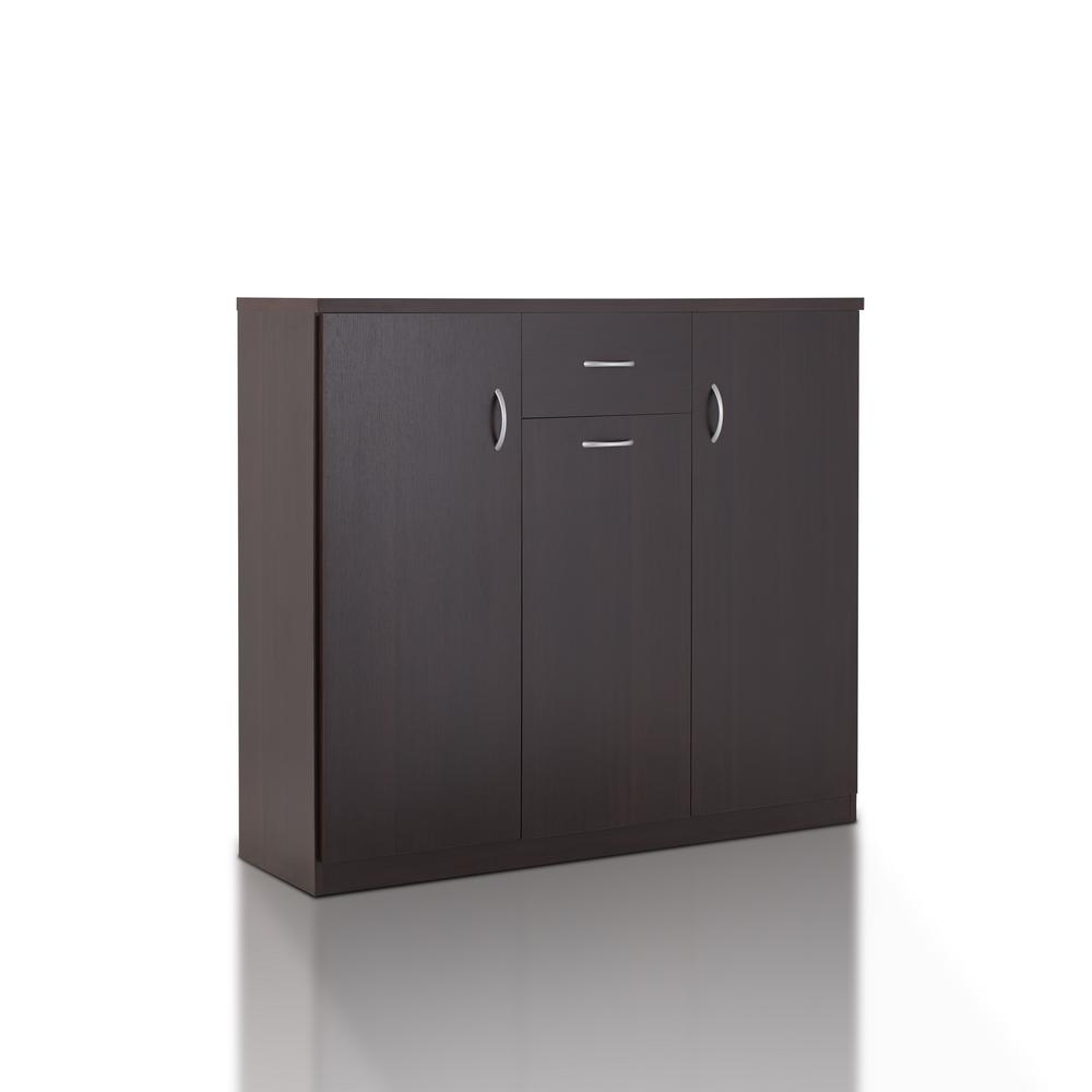 Furniture Of America Meril Espresso Shoe Cabinet Ynj 1504c5 The Meril Espresso Shoe Cabinet