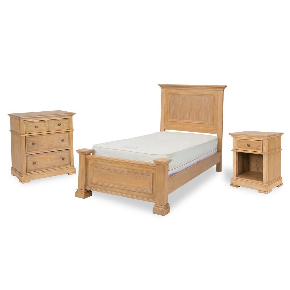 twin bed and desk set
