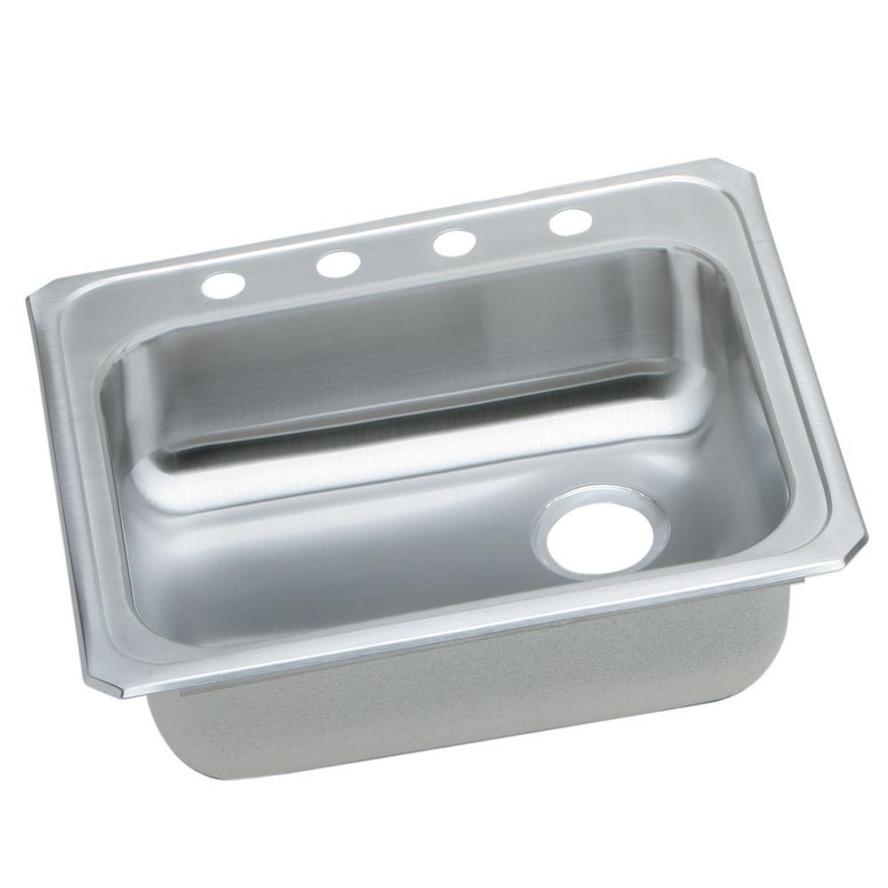 Elkay Celebrity Drop In Stainless Steel 25 In 4 Hole Single Bowl Kitchen Sink With Right Drain