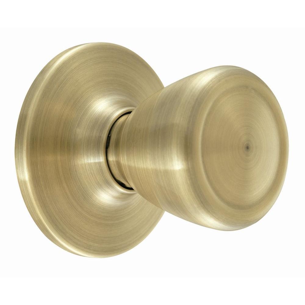 Design House Tulip Antique Brass Dummy Door Knob786228 The Home Depot