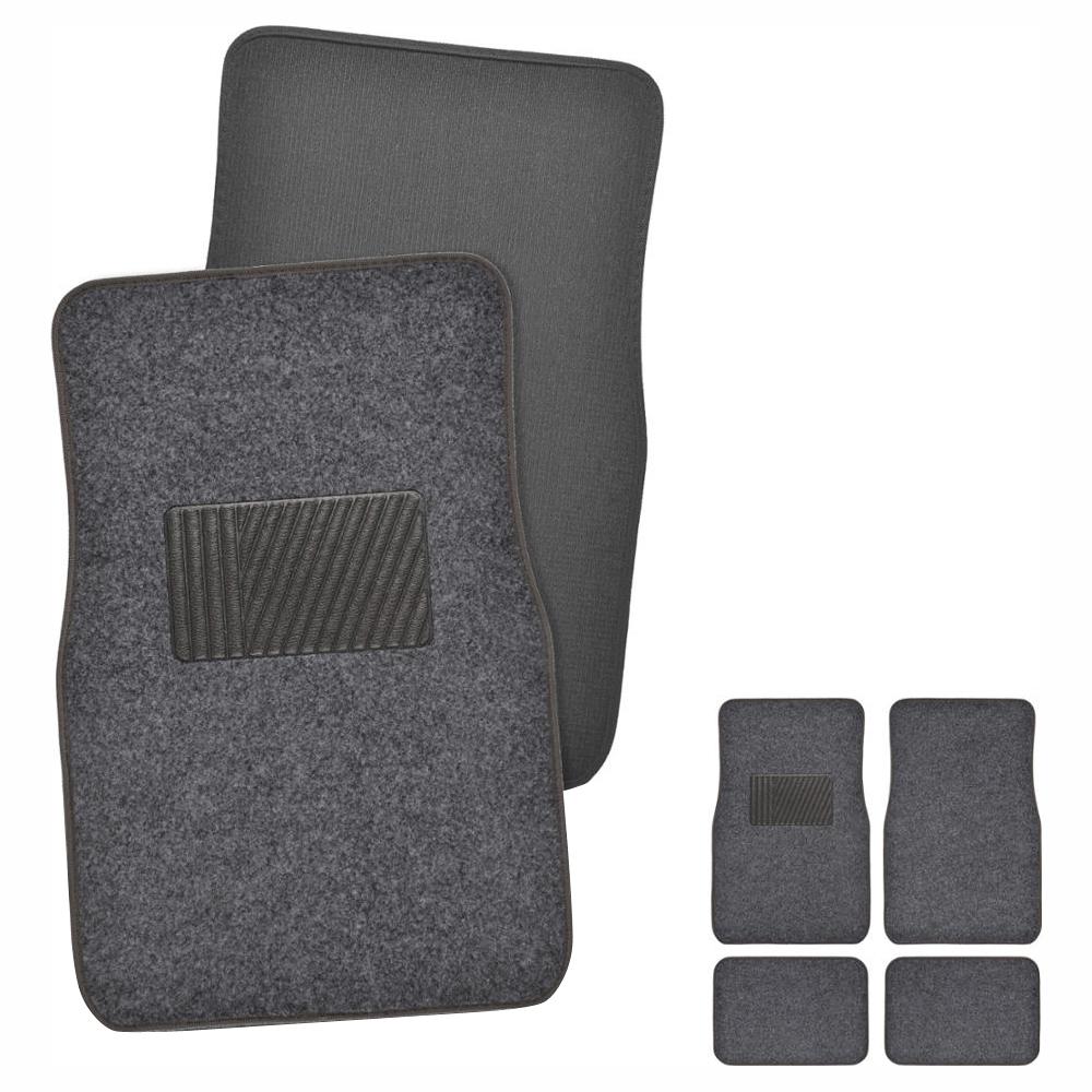 A Set of 4 Universal Fit Plush Carpet Floor Mats for Cars Chocolate Brown
