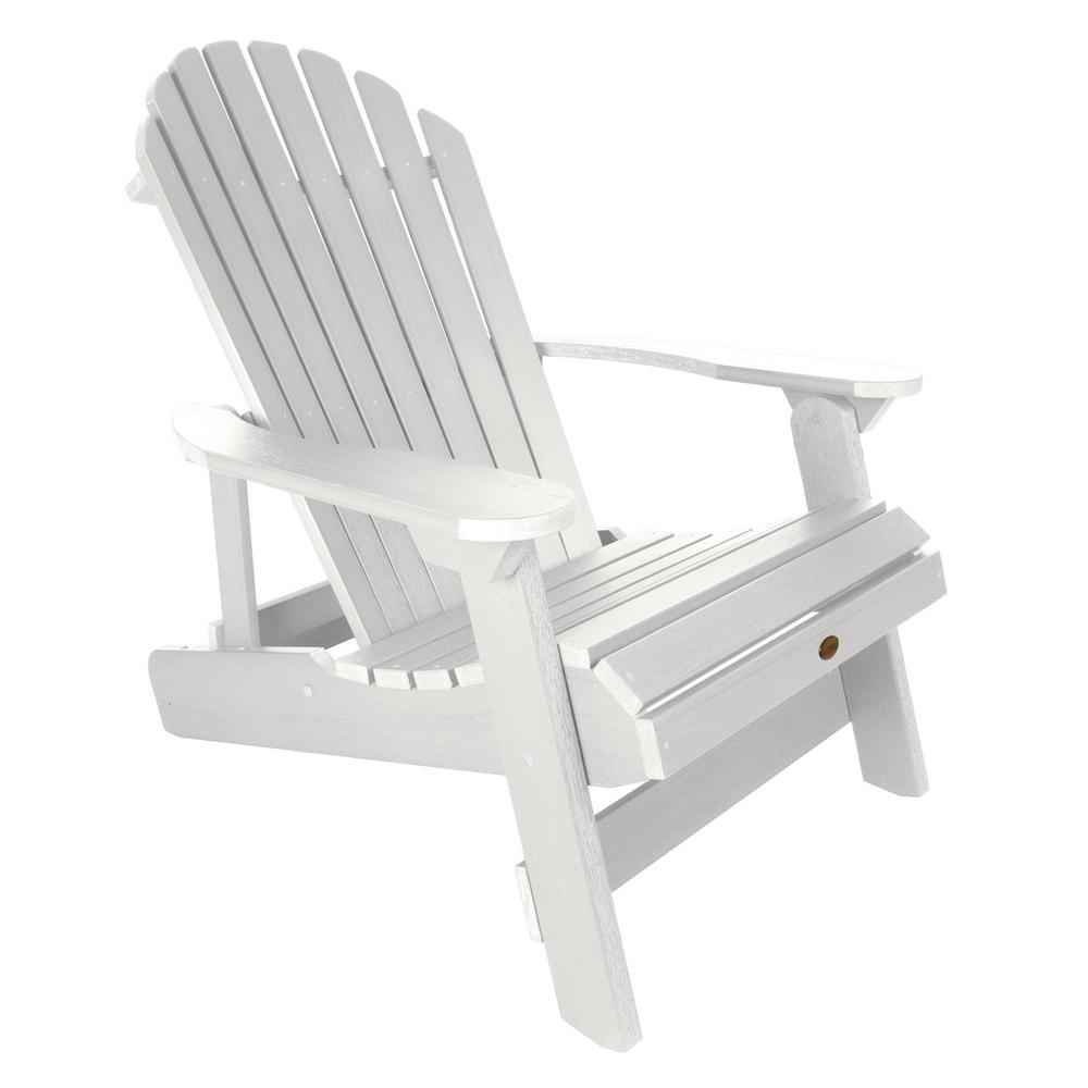 Highwood King Hamilton White Folding And Reclining Recycled Plastic Adirondack Chair