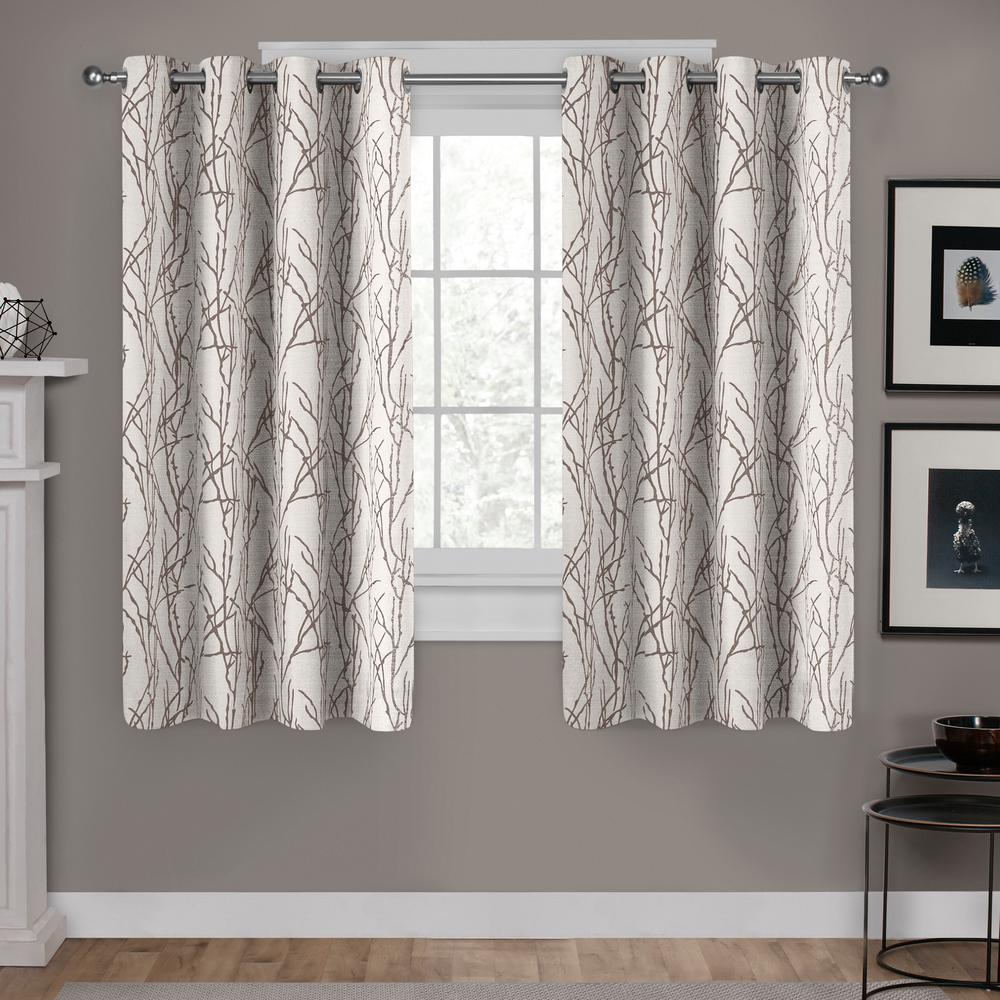 Branches 54 In W X 63 In L Linen Blend Grommet Top Curtain Panel In Natural 2 Panels Eh8271 6169