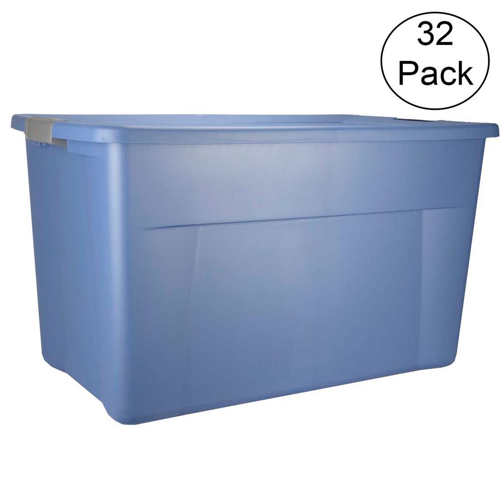 Sterilite 35 Gal. Storage Blue Tote Box with Latching Lid (32 Pack)32
