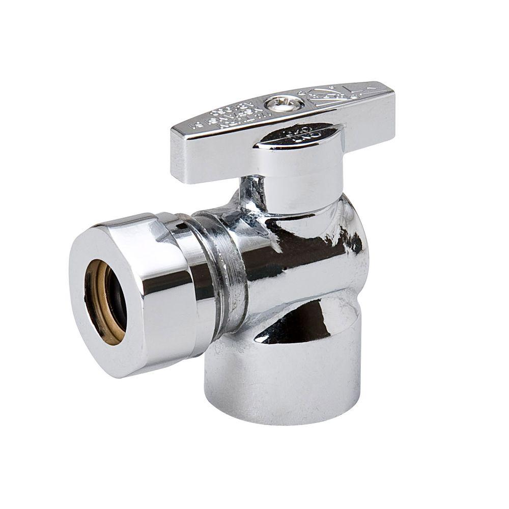 ProLine 1/2 in. FIP x 1/2 in. Slip Joint Brass 1/4 Turn Angle Valve190