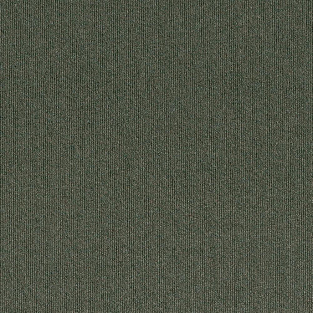 First Impressions Olive Ribbed Texture 24 in. x 24 in. Carpet Tile (15
