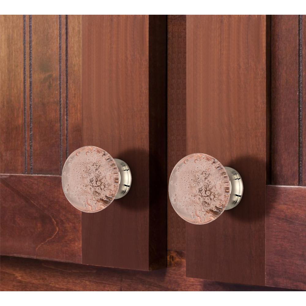 Mascot Hardware 1 3 7 In Baby Pink Bubbled Glass Cabinet Knob