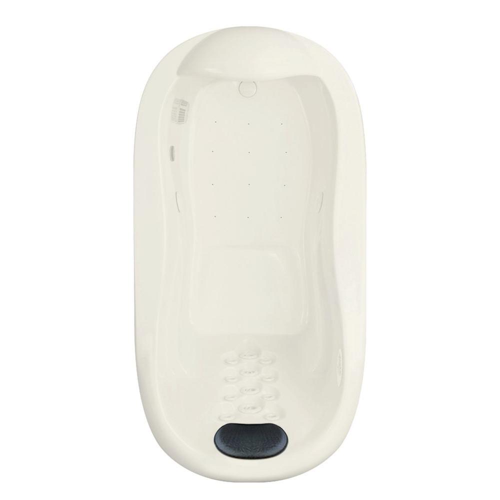 Aquatic Infinity 2 - 70 in. Acrylic Reversible Drain Oval Drop-In Air Bath/ Whirlpool Bathtub with Heater in Biscuit For Sale