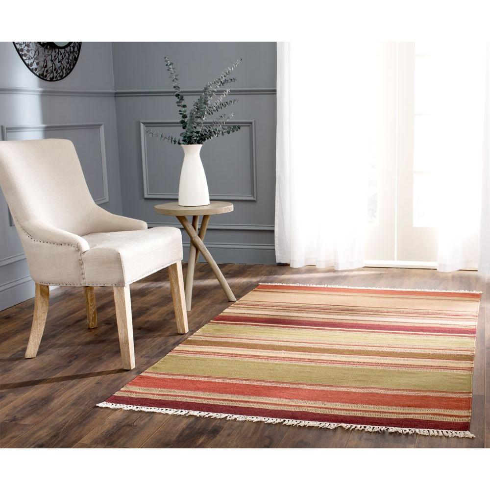 Safavieh Striped Kilim Red 5 ft. x 8 ft. Area RugSTK313A5 The Home