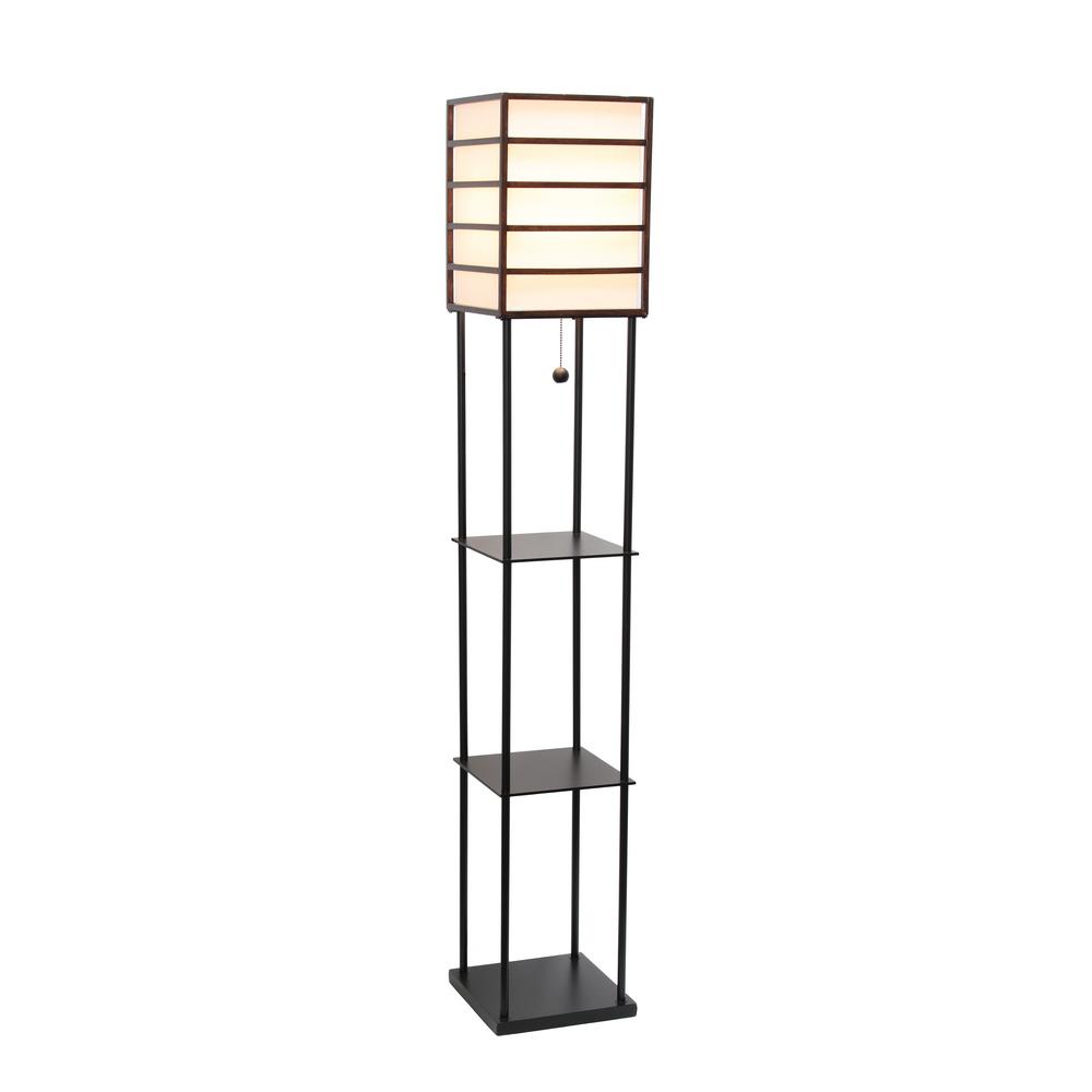Lalia Home 60 Inch 1 Light Metal Etagere Floor Lamp With Storage