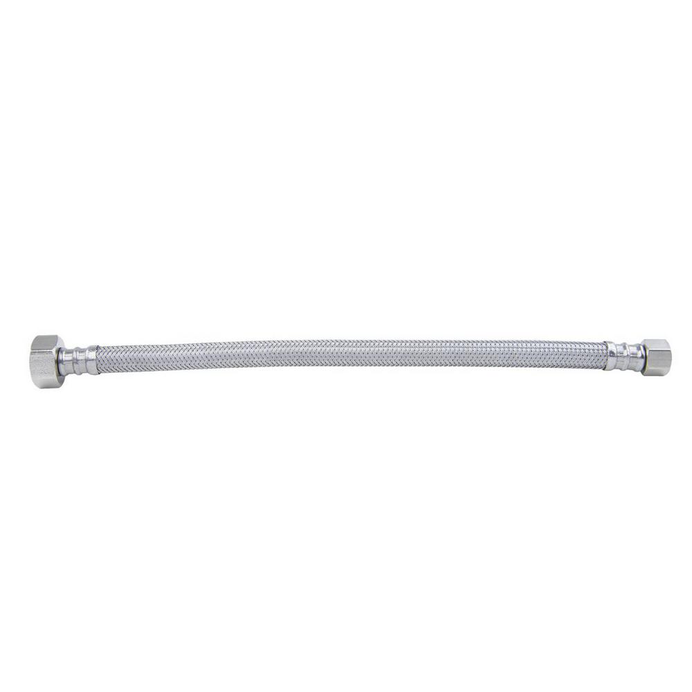 3/8 in. Compression x 1/2 in. FIP x 12 in. Length Braided Stainless Steel Faucet ConnectorPLS1