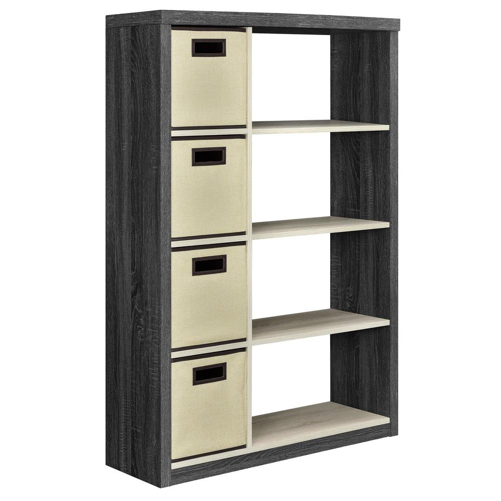 Ameriwood Home Ivywood Espresso And Light Brown Storage Open Ameriwood Home Ivywood Espresso And Light Brown Storage Open Bookcase With 4 Bins