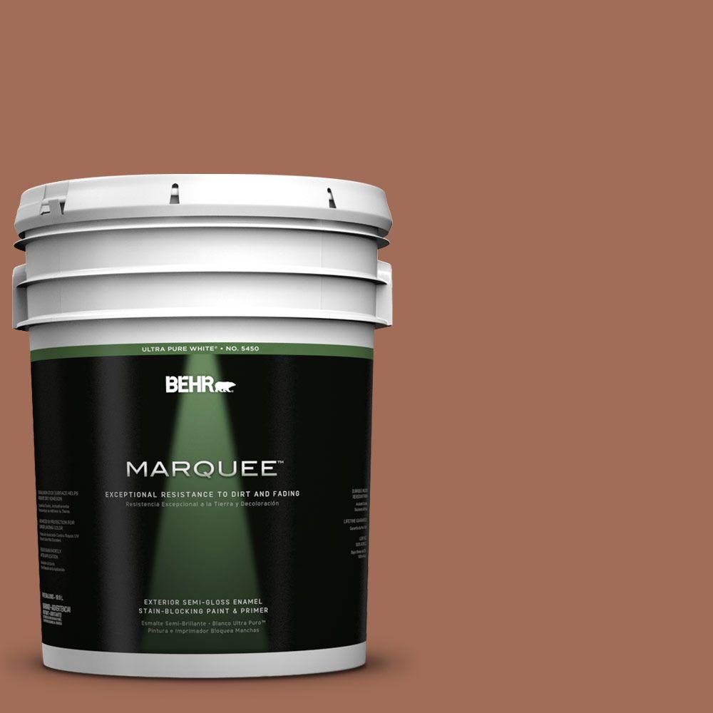 BEHR MARQUEE 5-gal. #230F-6 Earth Tone Semi-Gloss Enamel Exterior Paint ...