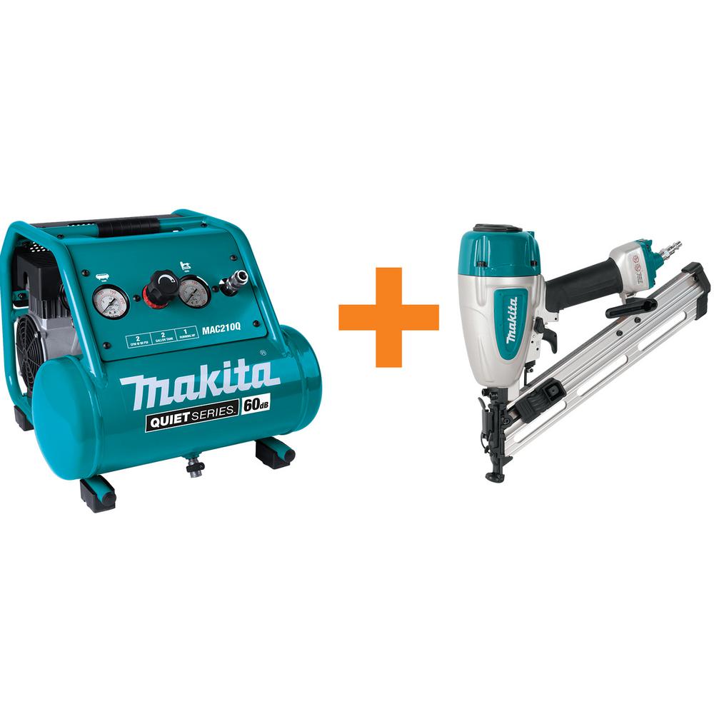 Makita Quiet Series 2 Gal. 1 HP OilFree Electric Air Compressor with
