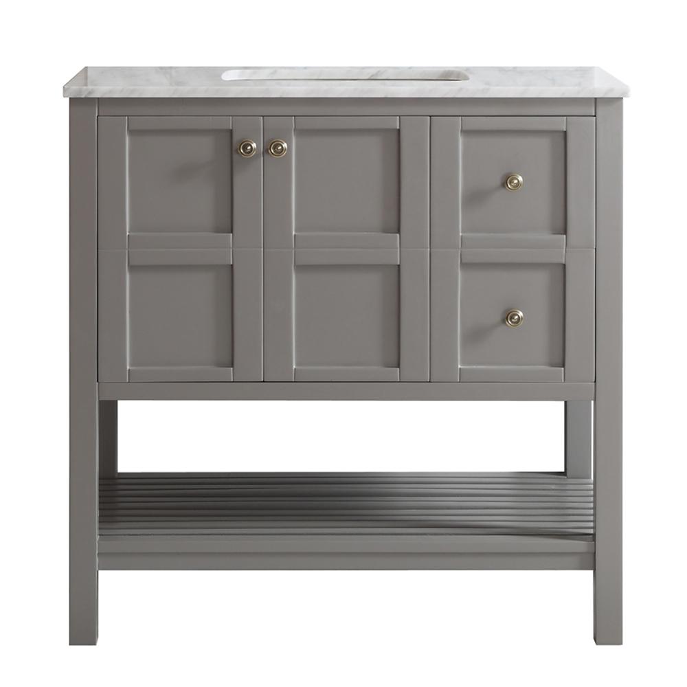 Allen Roth Kingscote Espresso Vanity With White Engineered Stone Allen Roth Kingscote Espresso Vanity