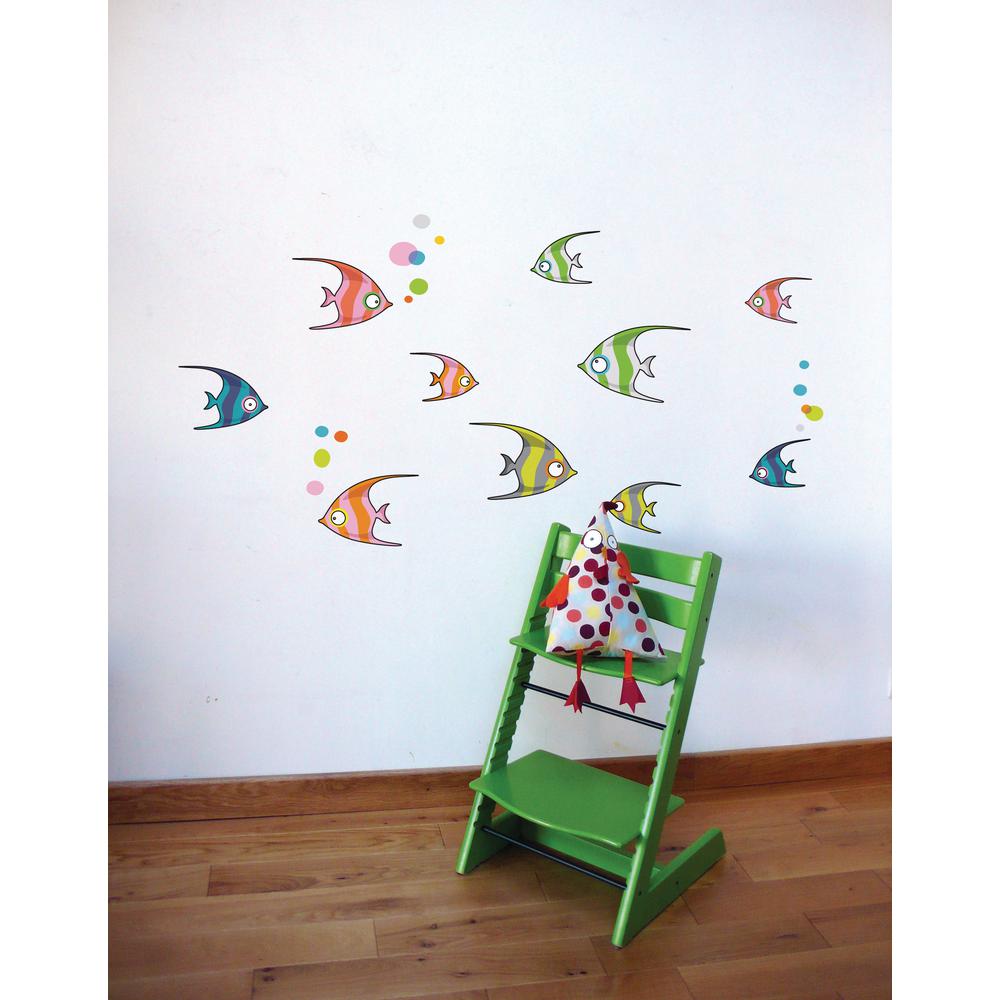 Adzif (44.3 in x 22.8 in) Multi-Color Tropical Fish Kids Wall Decal was $28.0 now $22.26 (20.0% off)