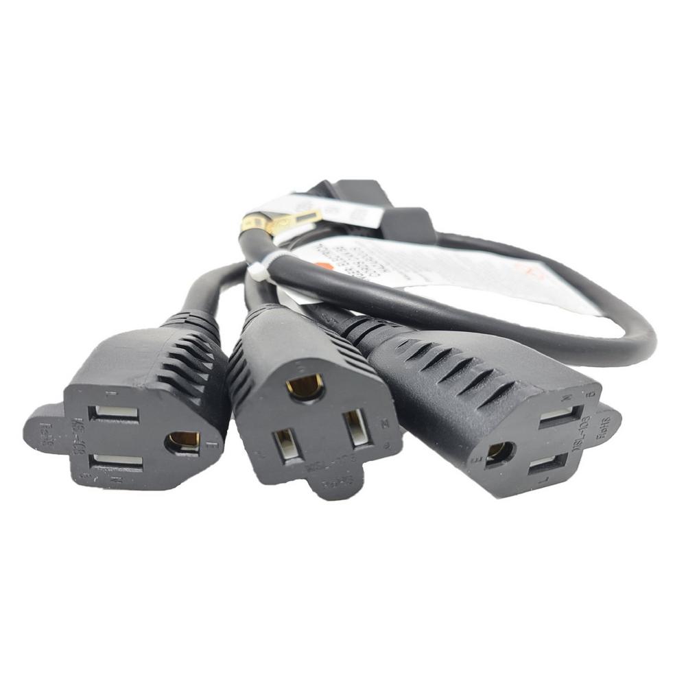 Micro Connectors Inc 14 In 1 To 3 Heavy Duty 14 Awg Power Cord Splitter Nema 5 15p To Nema 5 15r X 3 M05 113yul 14 The Home Depot