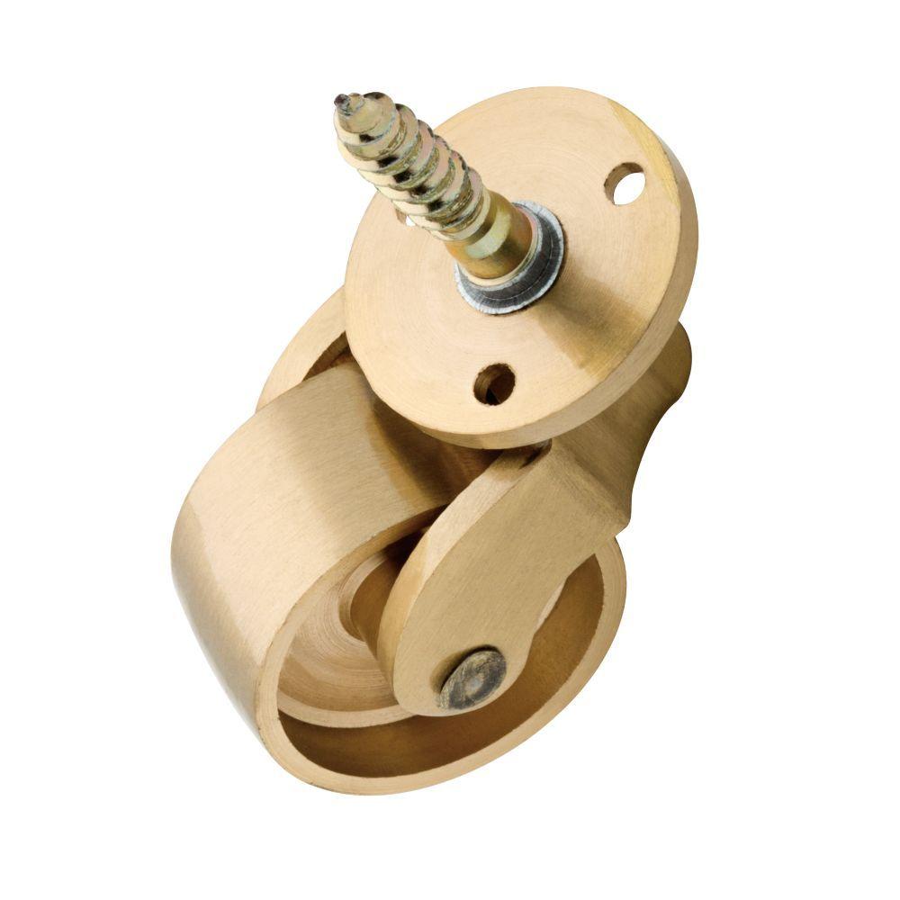Liberty 1 In Brushed Brass Petite Stem Caster With 110 Lb Load