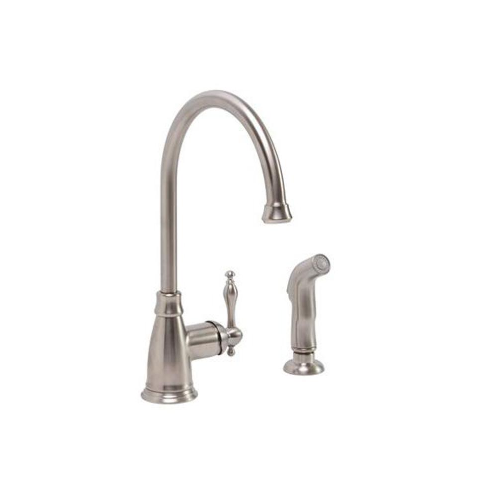 Premier Wellington Single Handle Standard Kitchen Faucet With Side Premier Wellington Single Handle Standard Kitchen Faucet With Side Sprayer In Brushed Nickel