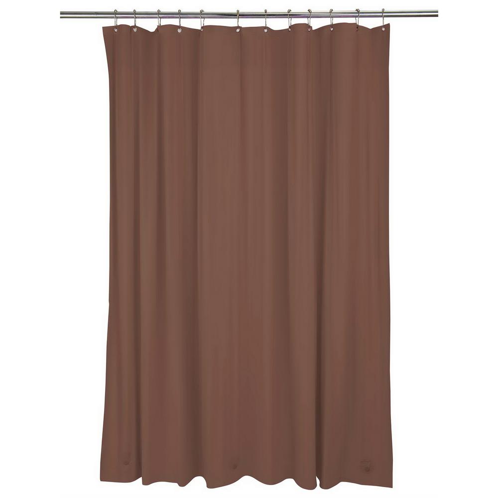 Bath Bliss Heavy Grommet Shower Liner in Chocolate5248 The Home Depot