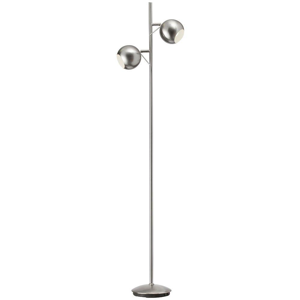 Globe Electric Miles 2Light Adjustable Head Chrome Floor Lamp12807