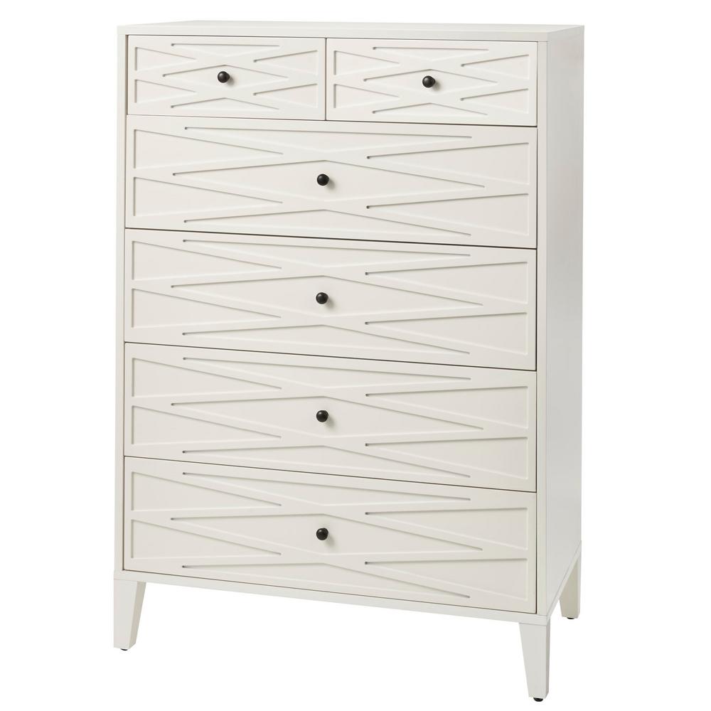 Home Decorators Collection Newford Ivory Wood 6 Drawer Chest Of