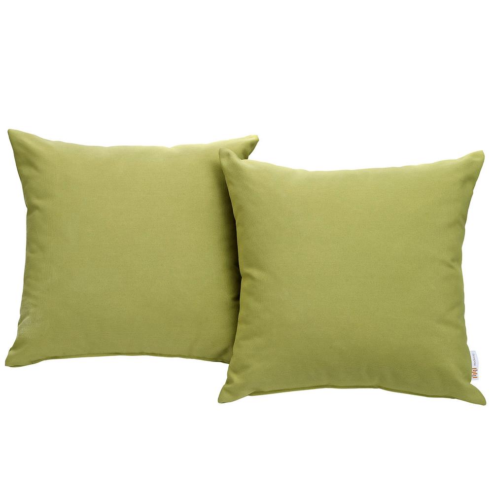 Modway Convene Patio Square Outdoor Throw Pillow Set In Peridot 2 Piece Eei 2001 Per The Home Depot