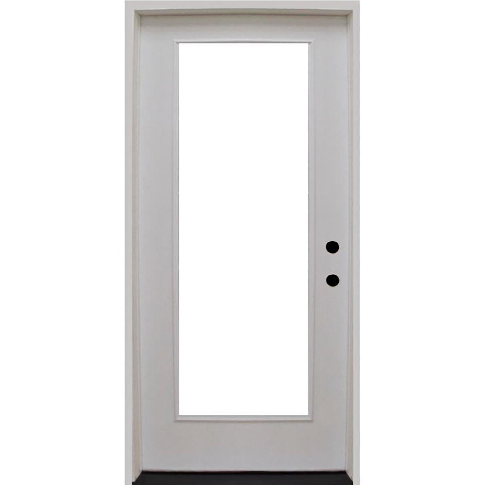 Steves & Sons 32 In. X 80 In. Premium Full Lite Primed White Fiberglass ...