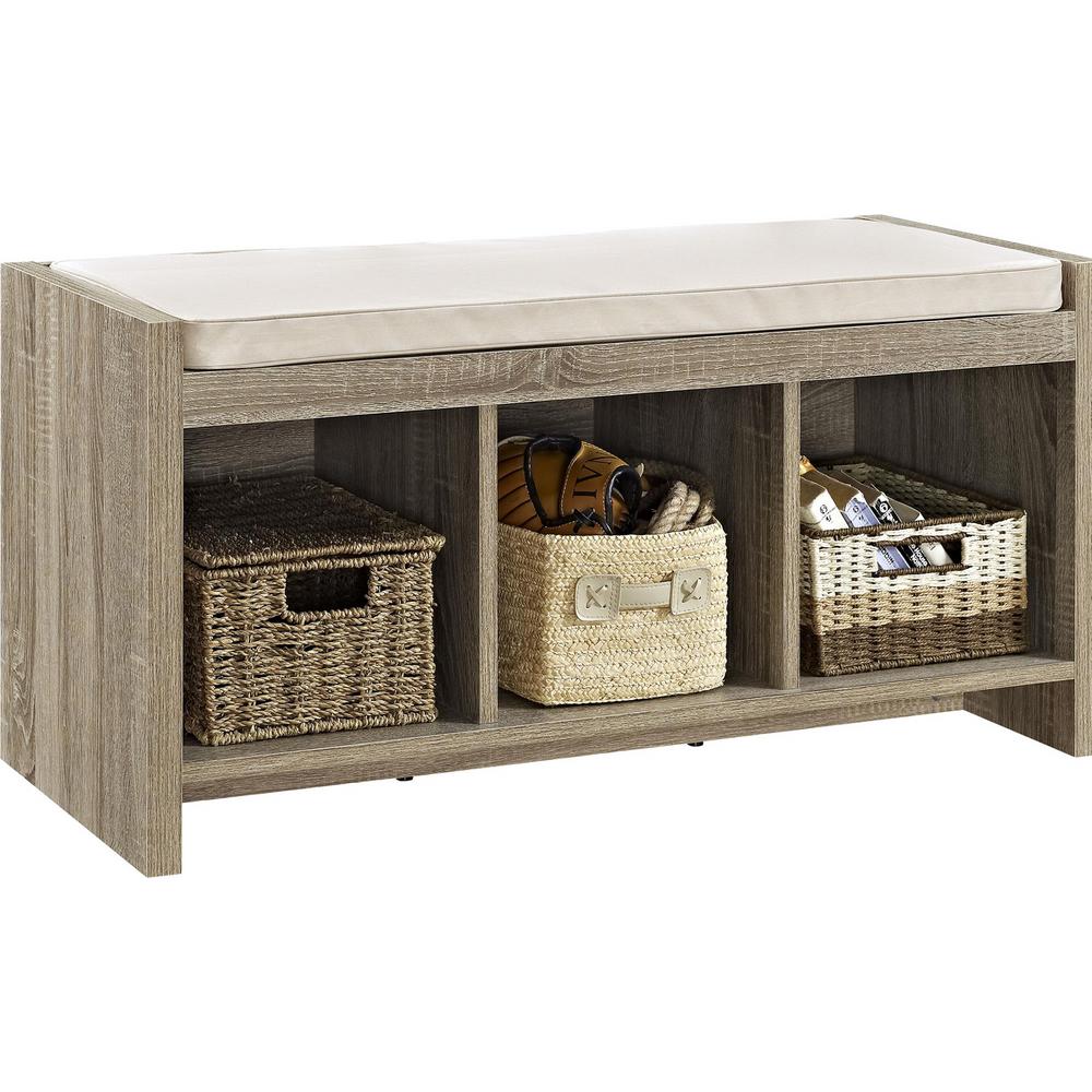 Ameriwood Pebblebrook Weathered Oak Entryway Storage Bench With Cushion Hd38572 The Home Depot - Pebblebrook Weathered Oak Entryway Storage Bench With Cushion Ameriwood Pebblebrook Weathered Oak Entryway Storage Bench With Cushion Hd38572 The Home Depot - Pebblebrook Weathered Oak Entryway Storage Bench With Cushion