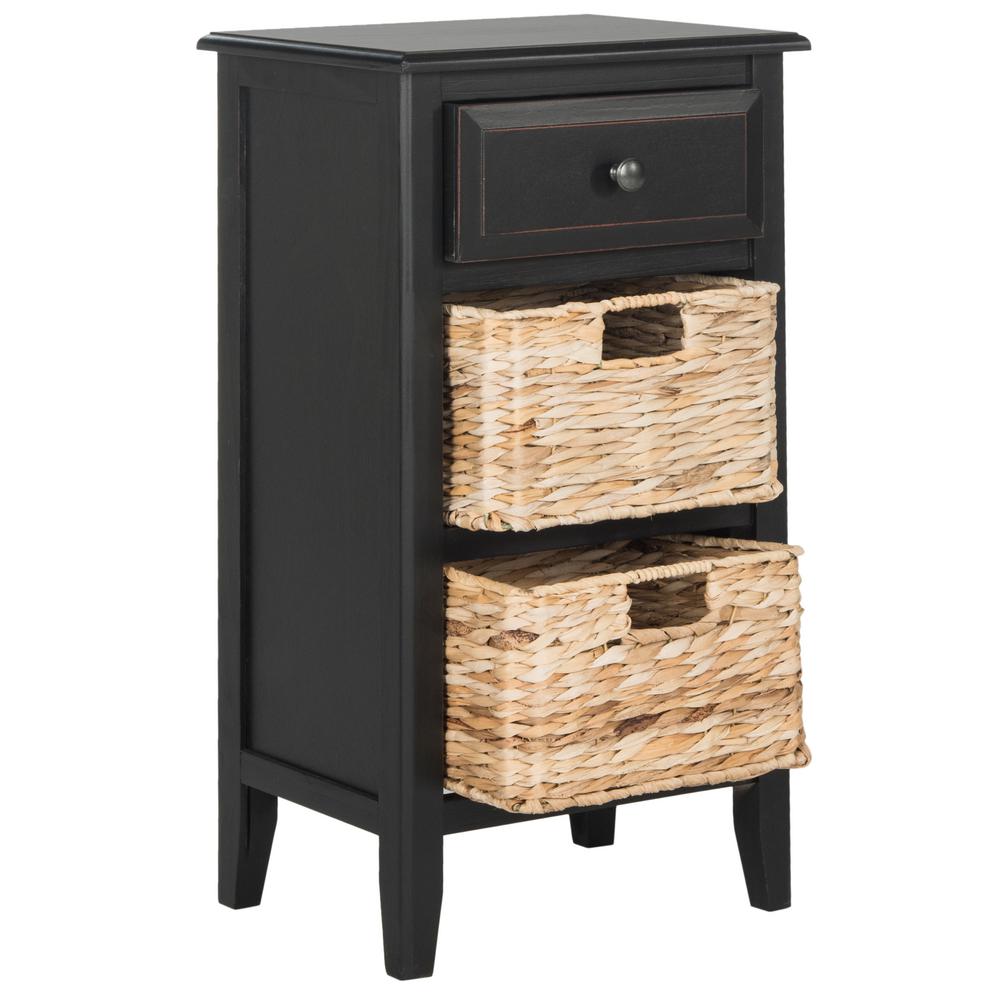 Safavieh Everly Distressed Black Storage Side Table Amh5743a The