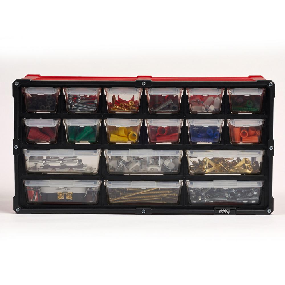 Stack On 22 Compartments Small Parts Organizer Storage Cabinet Ds 22 The Home Depot