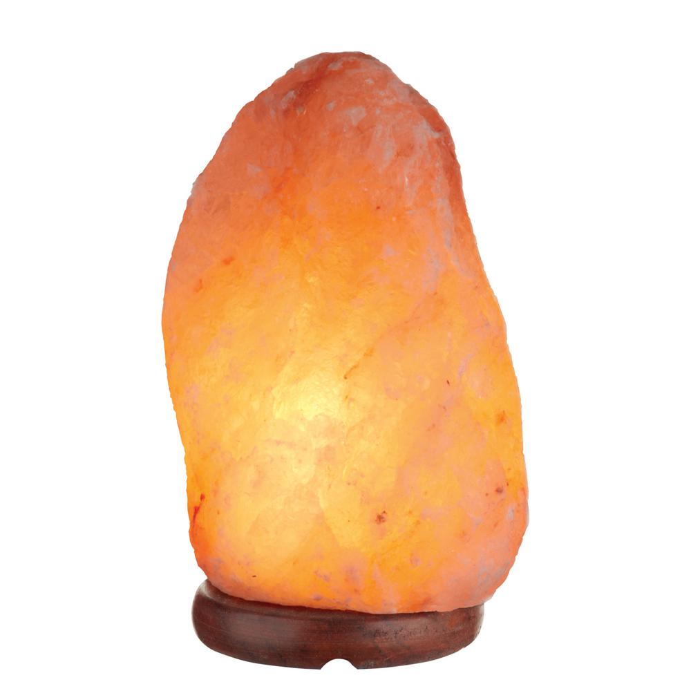 Hand Carved with Elegant Wood Base Natural Himalayan Salt Lamp 8 to 9