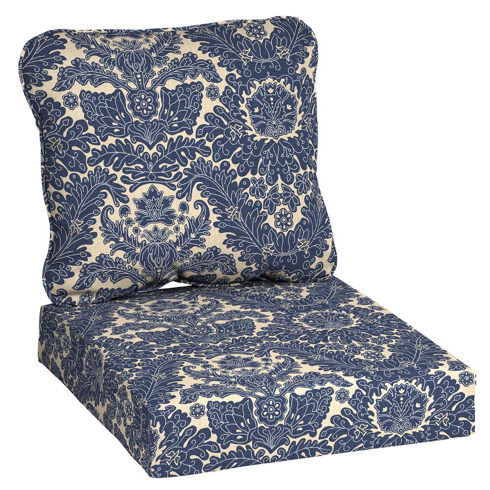 Hampton Bay Chelsea Damask Deep Seating Outdoor Lounge Chair Cushion